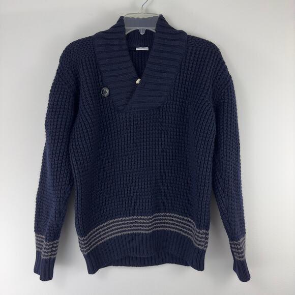 Celtic & co. Other - Celtic & Co 100% wool chunky knit shawl collar gray pullover‎